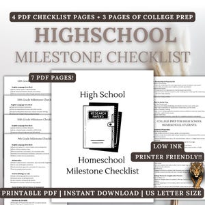 Homeschool High School Milestone Checklist: College Prep (PDF)