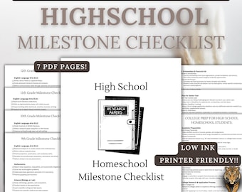 Homeschool High School Milestone Checklist: College Prep (PDF)