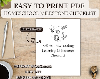 Homeschool Milestone Checklist: K-8 Learning Tracker (PDF)