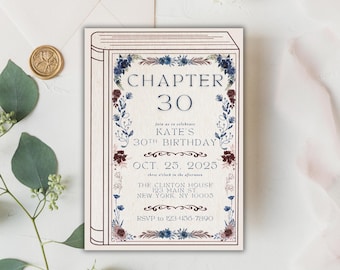 Book Chapter Birthday Invitation: Editable Canva Template (Digital Download)