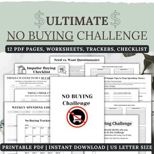 Utskrivbart paket med No-Buy-utmaning: Sparspårare (PDF-nedladdning)