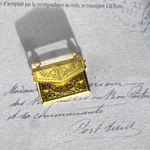 Beautiful Vintage Golden Envelope pendant