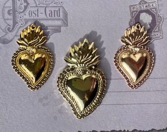 Lovely Holy Heart Charm Pendants for DIY x3
