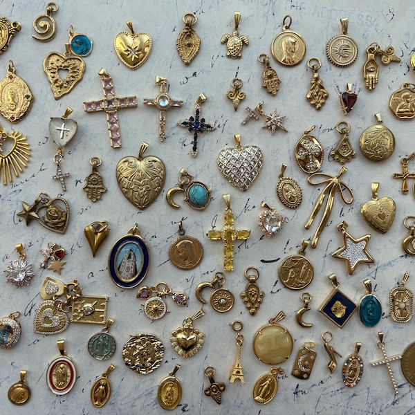 Lovely Vintage Stylish Gold Charms Choose your 18k goldfilled charm golden metal vintage 22” adjustable stainless steel necklace