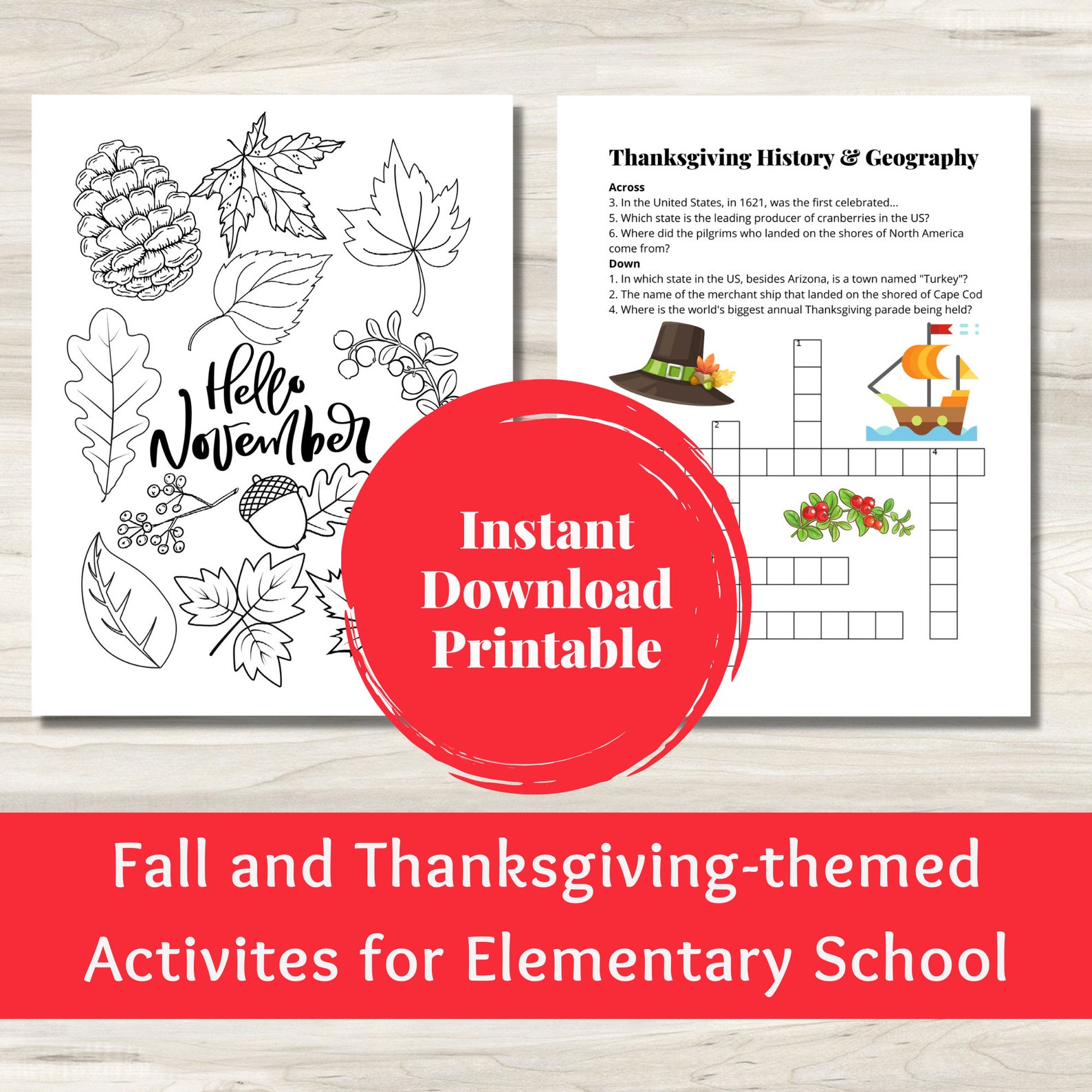Thanksgiving Activity Sheets For Kids Free
