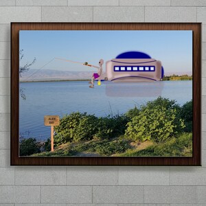 Alien Art Print of Alien Fishing