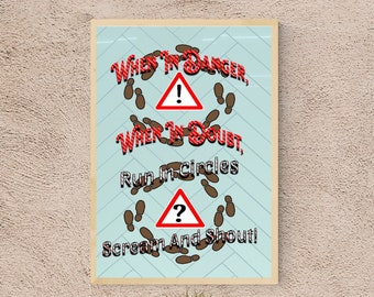 Poster Saying Old Military Quote About Danger And Decision Making, Gift Poster With Phrase