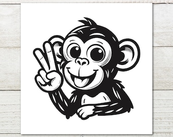 Playful Vinyl Monkey Car Decal, Cute and Adorable Window Sticker, Vinyl Monkey Car Decal, - Personalize Your Ride with a Whimsical Touch