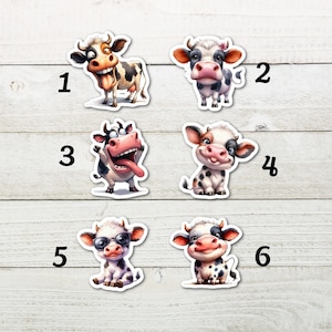 Funny Cow Sticker, Laughing Cow Sticker, Adorable and Funny Vinyl Decal, Water Bottle Sticker, Laptop Decal