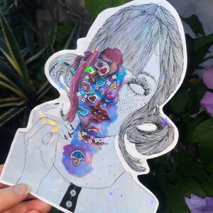 Stickers sticker holografische glitter klassieke vinyl illustratie - MAAT L EN XL