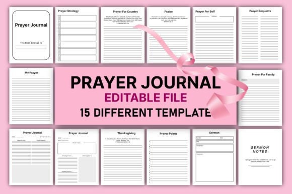 Daily Prayer Journal Printable Digital Christian Planner Faith Journal ...