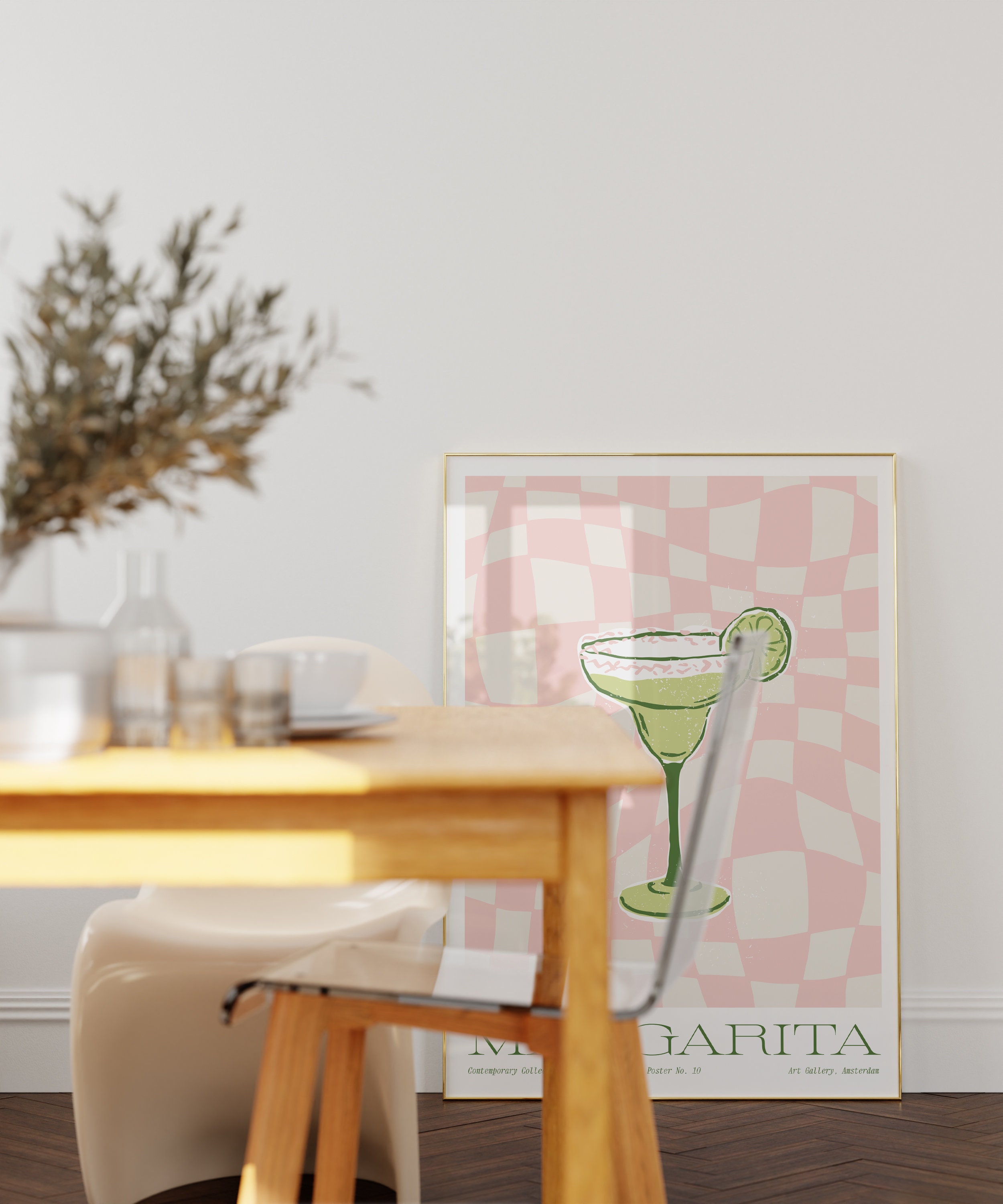 Margarita Poster, Margarita Illustration, Cocktail Poster, Minimalist