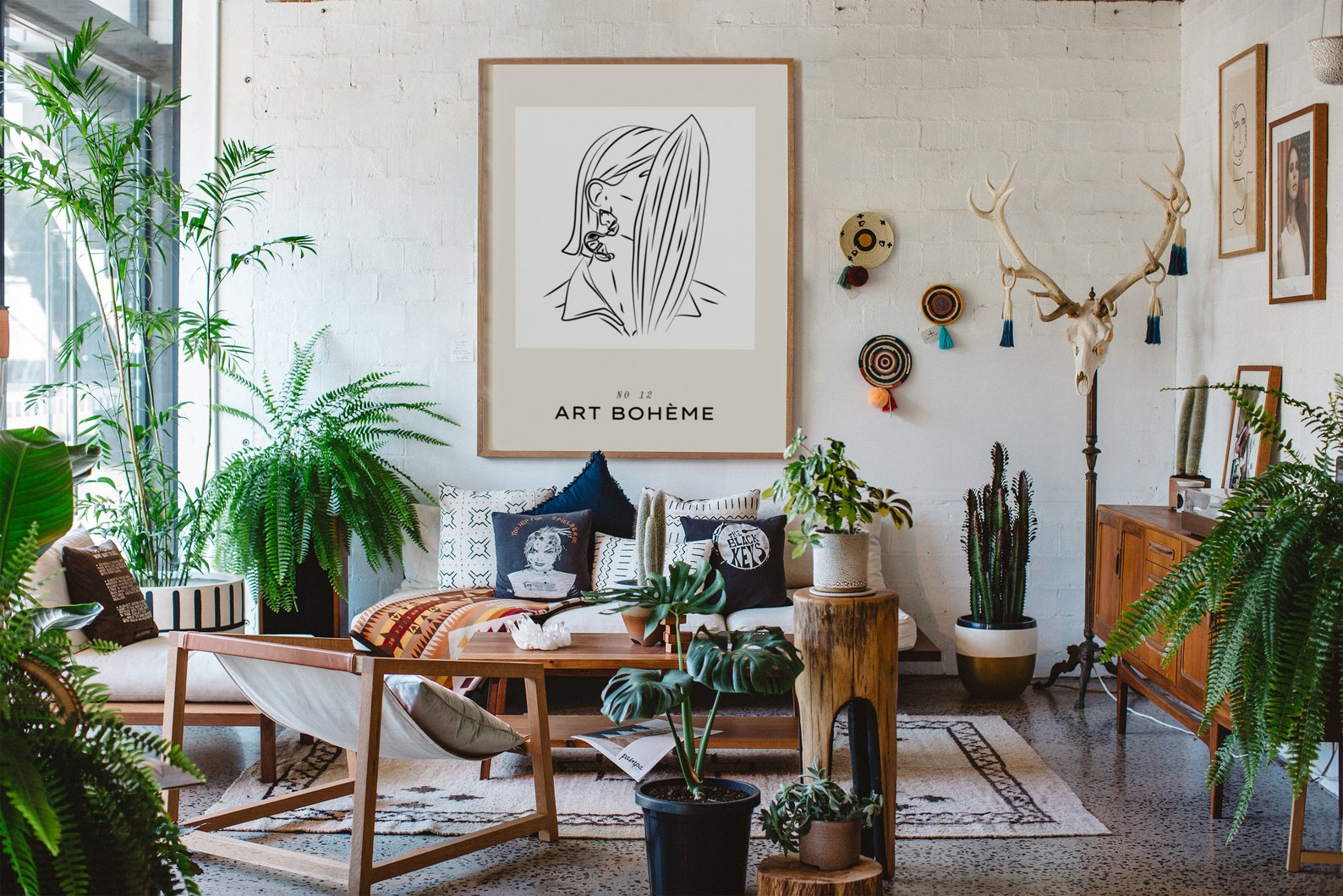 ART BOHEME, Modern Art, Line Art Prints Posters, Wall Art Decor