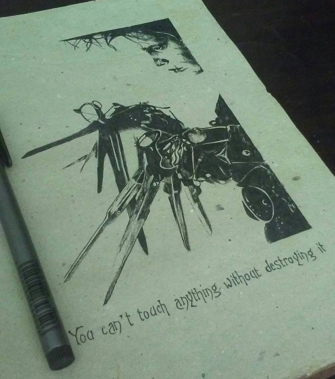 Buy Marker Drawing Edward Scissorhands Scissorhands Tim Burton Johnny