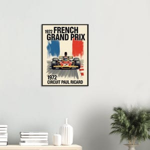 Poster con cornice in metallo di Formula 1, stampa artistica da parete su carta classica, arredamento moderno per la casa, regalo per la festa del papà, decorazione per la sala corse.