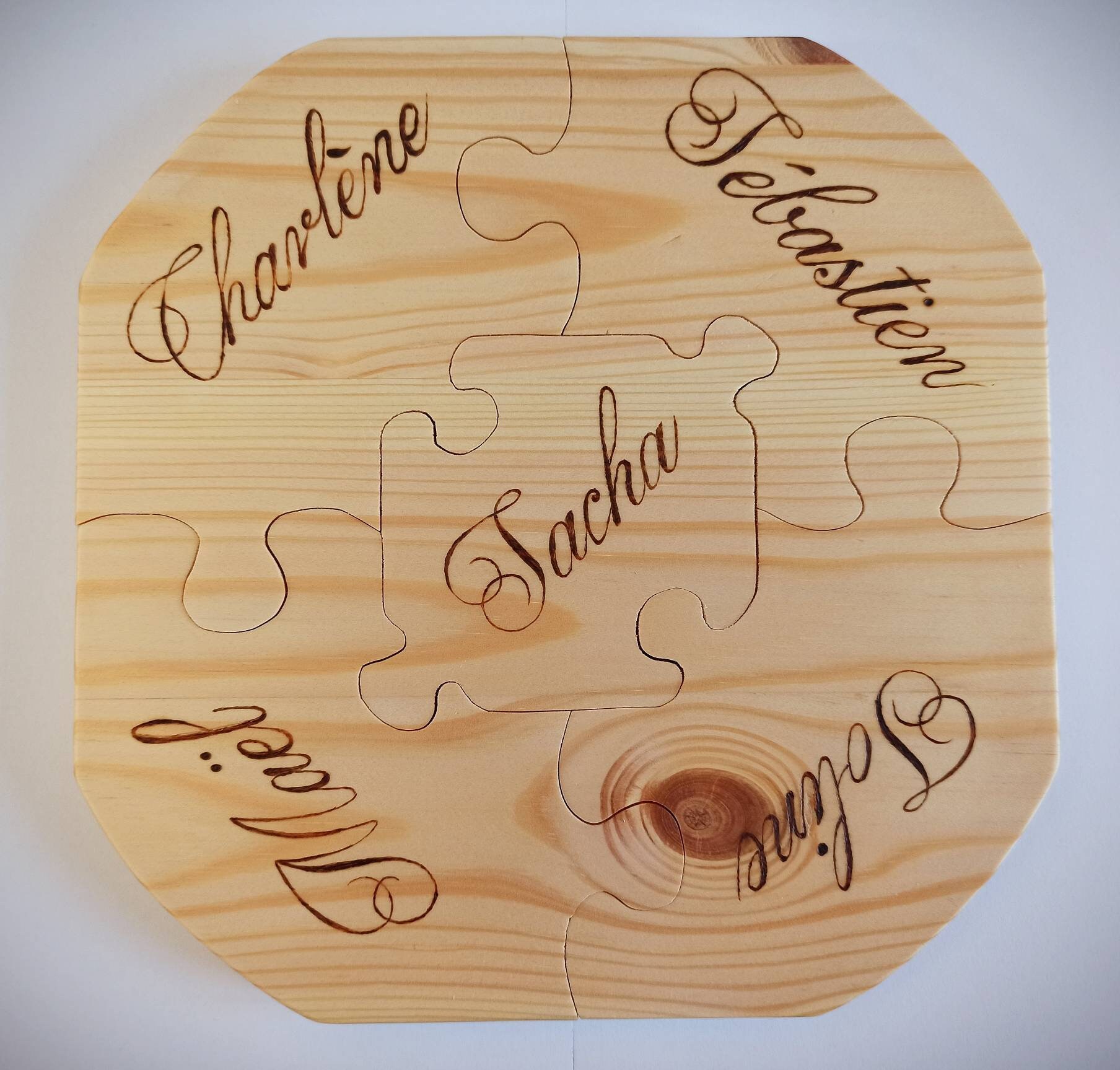 Dessous de Plat/Sous Bocks Puzzle en Bois Massif, Confection Artisanale