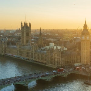 London Sunset Canvas Print: Westminster Cityscape Wall Art