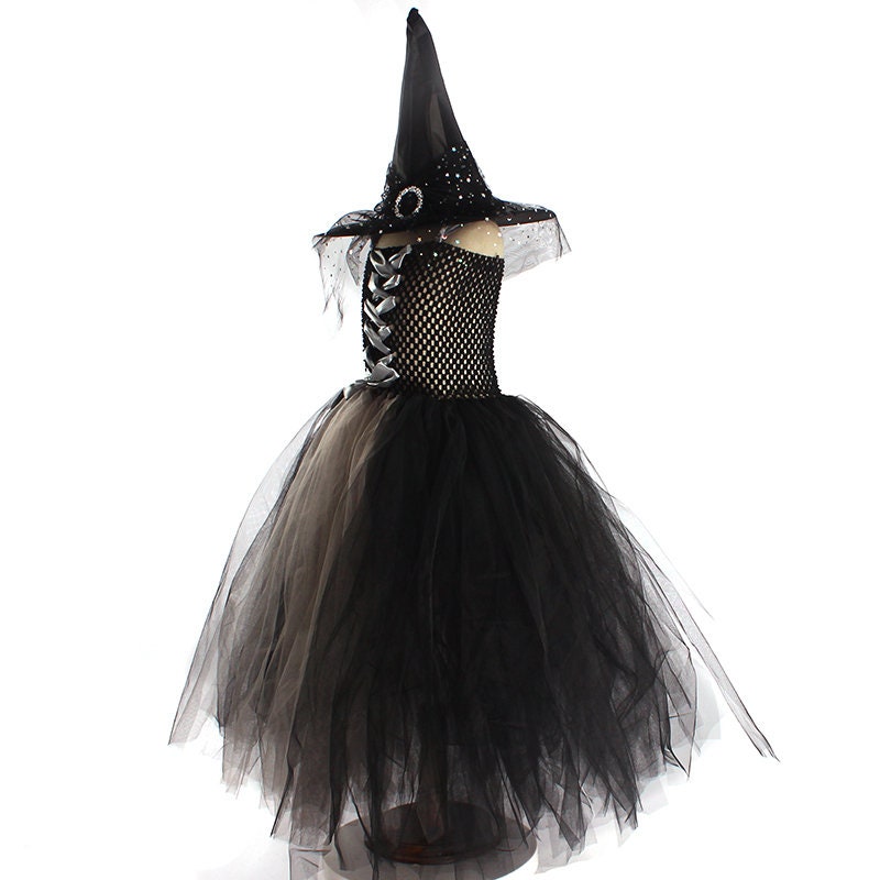 Girls Gothic Halloween Ghost Witch Costume Flare Sleeve Tutu - Etsy