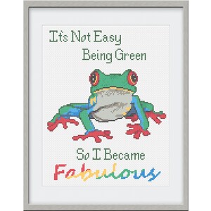 Cross Stitch Pattern - Fabulous Tree Frog - PDF download