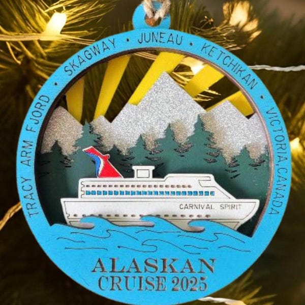 Personalized Alaskan Cruise Ornament Layered Cruise Ornament Cruise Gift Alaska Gift