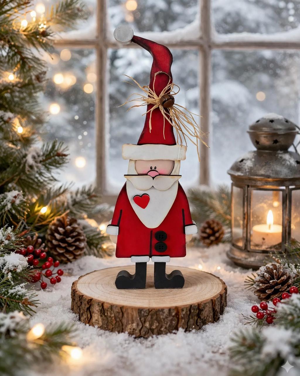 Prim Santa Hand-painted Prim Santa Shelf Sitter: Whimsical Christmas Decor - Etsy