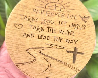 Christian Car Charm, Jesus Take The Wheel, Boho Tassel, Graduation, Christmas Gift for Teen