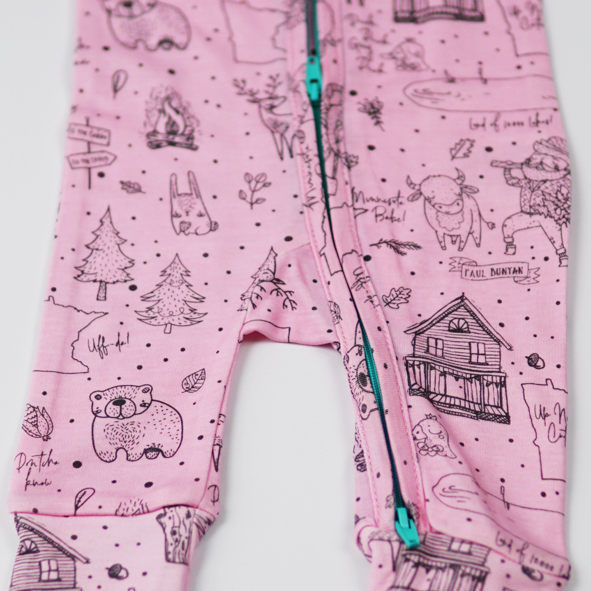 Minnesota Baby Clothes, Organic 2 Way Zipper Baby Sleeper, Toddler