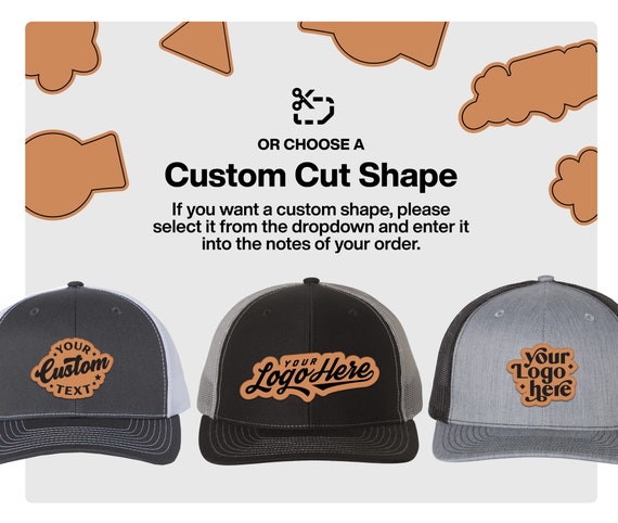 Custom Leather Patch Rope Hat, Laser Engraved for Company Brand, Personalized Logo or Text, Five Panel Hats
