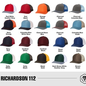 Custom Trucker Leather Patch Hat, Laser Engraved for Company brand, Personalized Logo or Text, Richardson Hats image 4