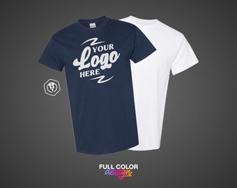 Personalized Full-Color Custom Logo or Text T-Shirt - Gildan 5000 - Ideal for Business Branding, Gift or Events