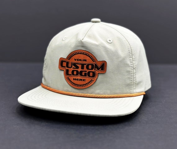 Custom Trucker Leather Patch Hat, Laser Engraved for Company Brand,  Personalized Logo or Text, Richardson Hats 