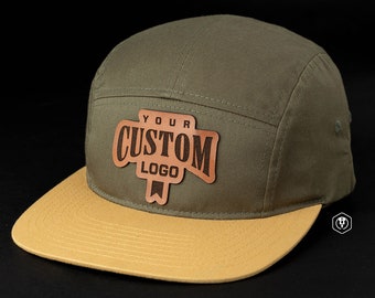 Personalized Leather Patch Camper Hat: Laser-Engraved Custom Logo Design – Richardson 217