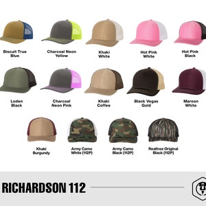 Custom Trucker Leather Patch Hat, Laser Engraved for Company brand, Personalized Logo or Text, Richardson Hats image 5