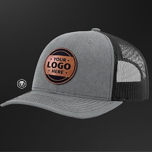 Personalized Leather Patch Trucker Hat: Custom Laser-Engraved Logo – Richardson 112
