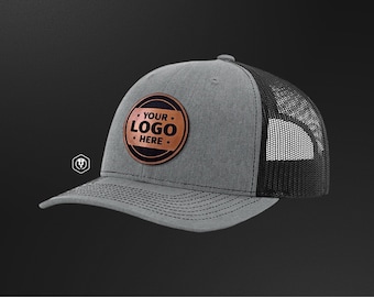 Personalized Leather Patch Trucker Hat: Custom Laser-Engraved Logo – Richardson 112