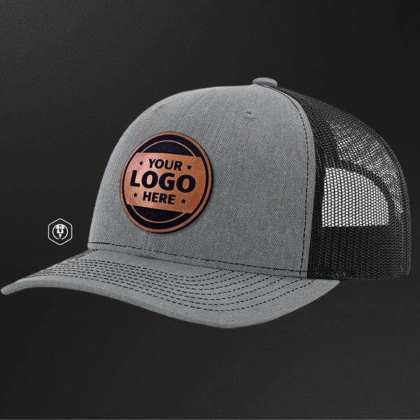 Personalized Leather Patch Trucker Hat: Custom Laser-Engraved Logo – Richardson 112