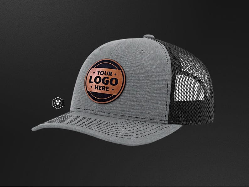 Personalized Leather Patch Trucker Hat: Custom Laser-Engraved Logo – Richardson 112 image 1