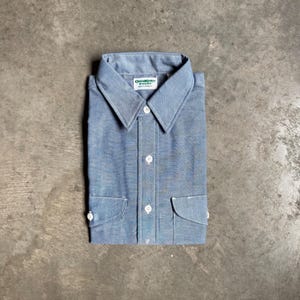 Vintage Deadstock 1970’s OshKosh B’Gosh Chambray Shirt - Button Up Work Shirt - Made in USA - Size 15 1/2 Reg