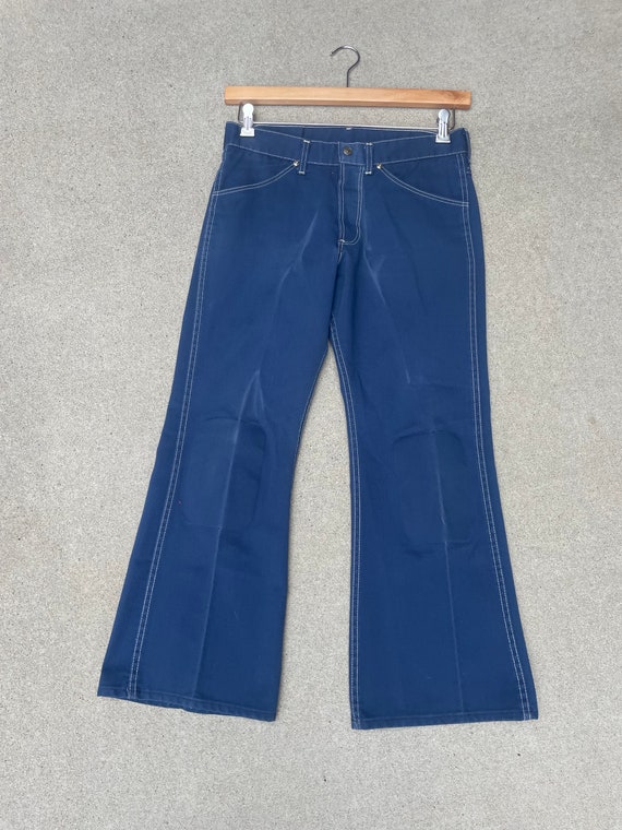 Vintage 1970’s Blue Cotton Flare Pants