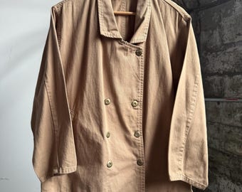 Chaqueta ligera cruzada de sarga de algodón Guess vintage de los años 80, talla pequeña, fabricada en EE. UU.