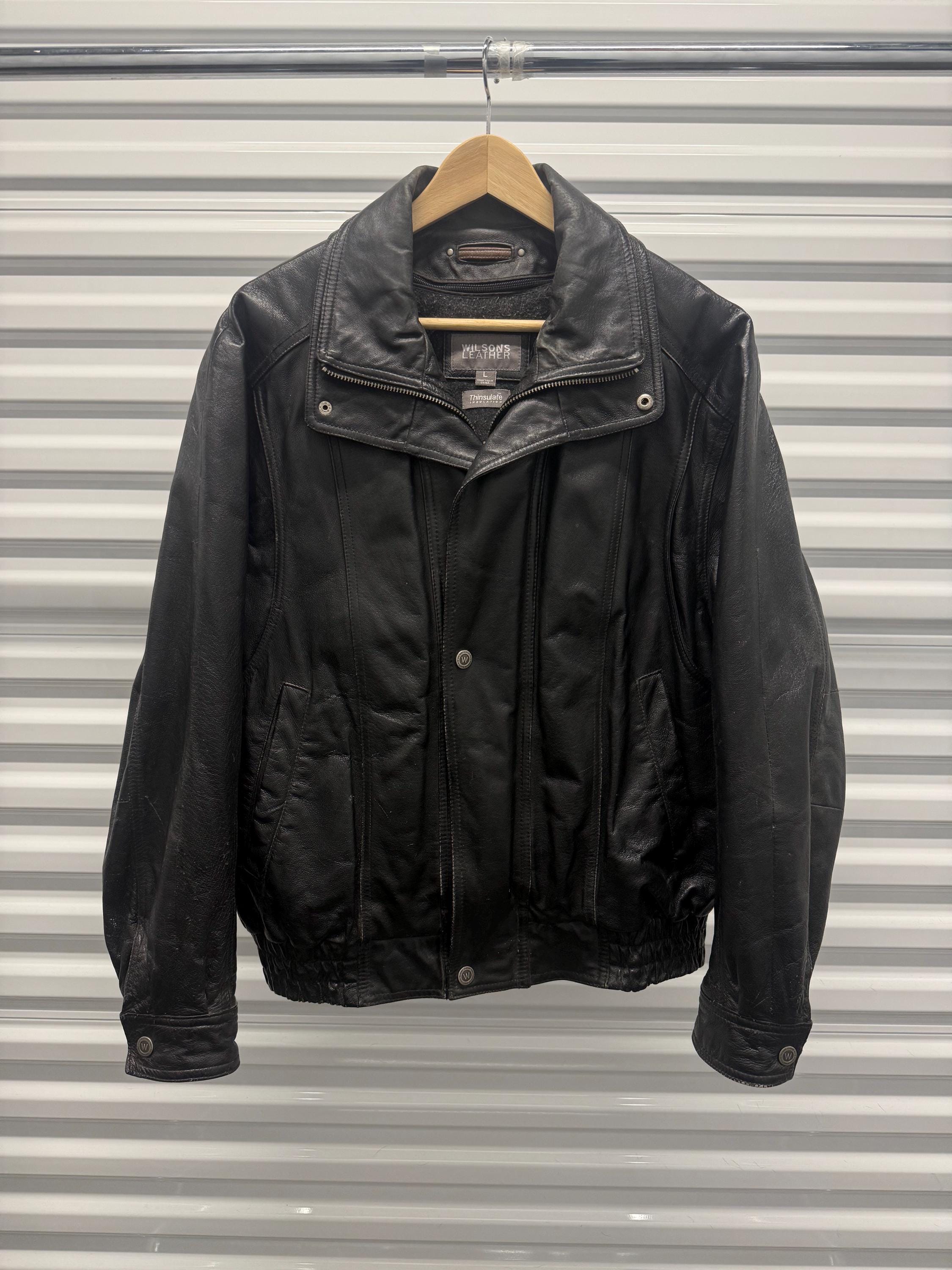 Men Wilson Vintage Leather Jacket - Etsy Men Wilson Vintage Leather Jacket - Etsy