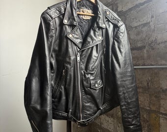 Men's Vintage Ben Sherman Genuine Leather Motorcycle Jacket Medium