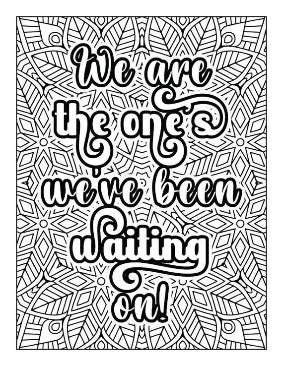 Adult Inspirational Quote Coloring Page Feminist Art | Etsy