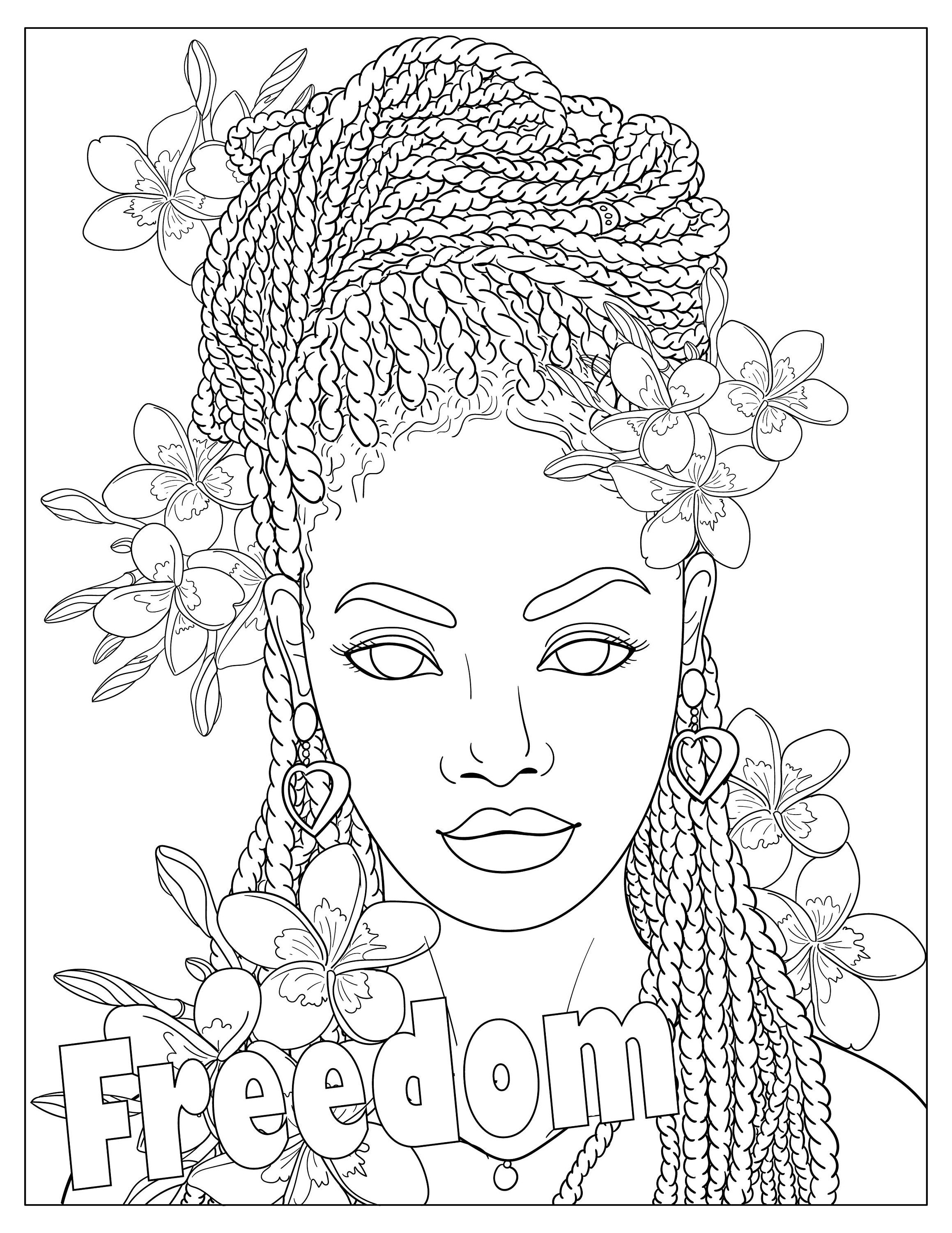 African Girl Black Woman Coloring Pages