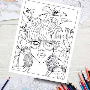 黒人の女の子の塗り絵 | ナチュラルヘア | 印刷可能な塗り絵