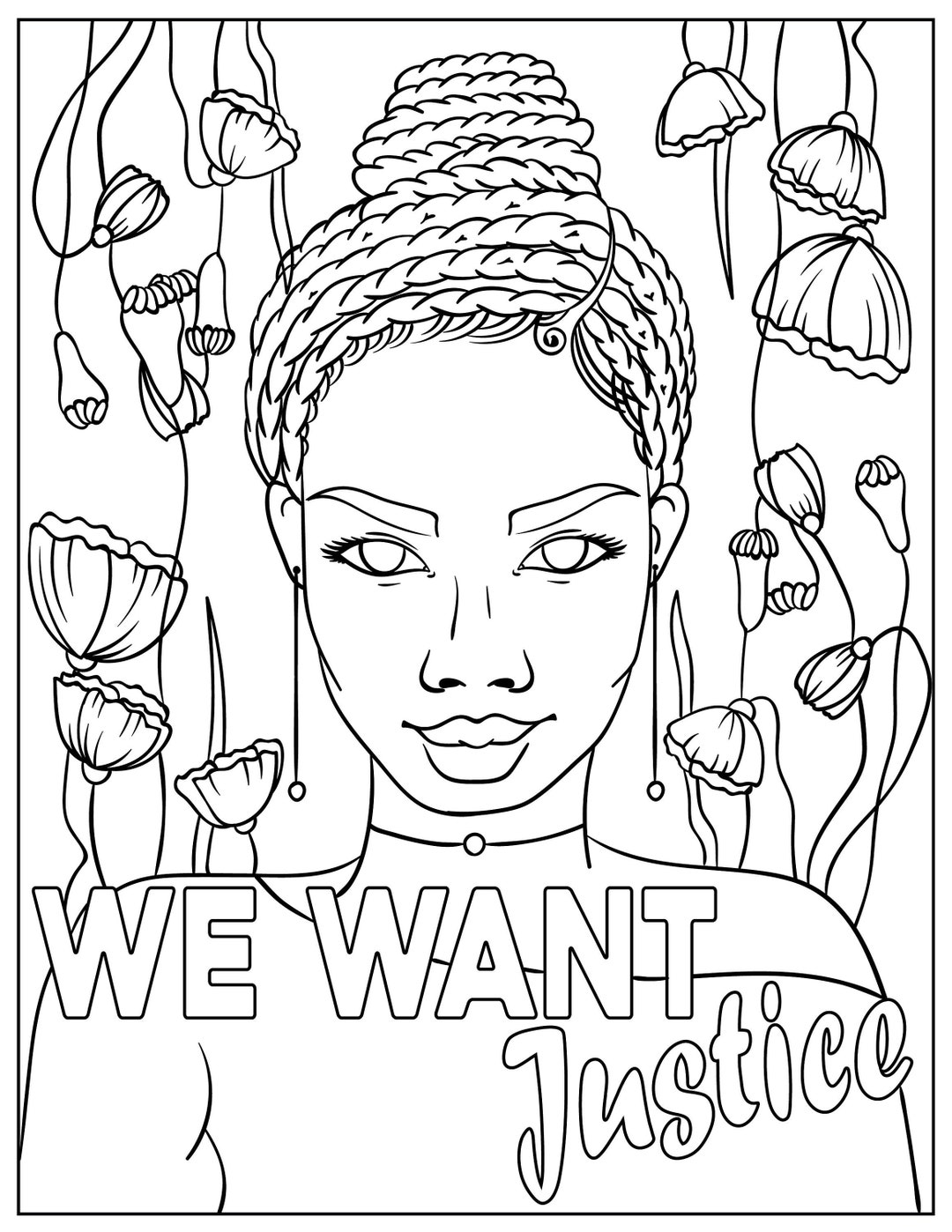 We Want Justice Coloring Page Printable Coloring Page Digital Coloring ...