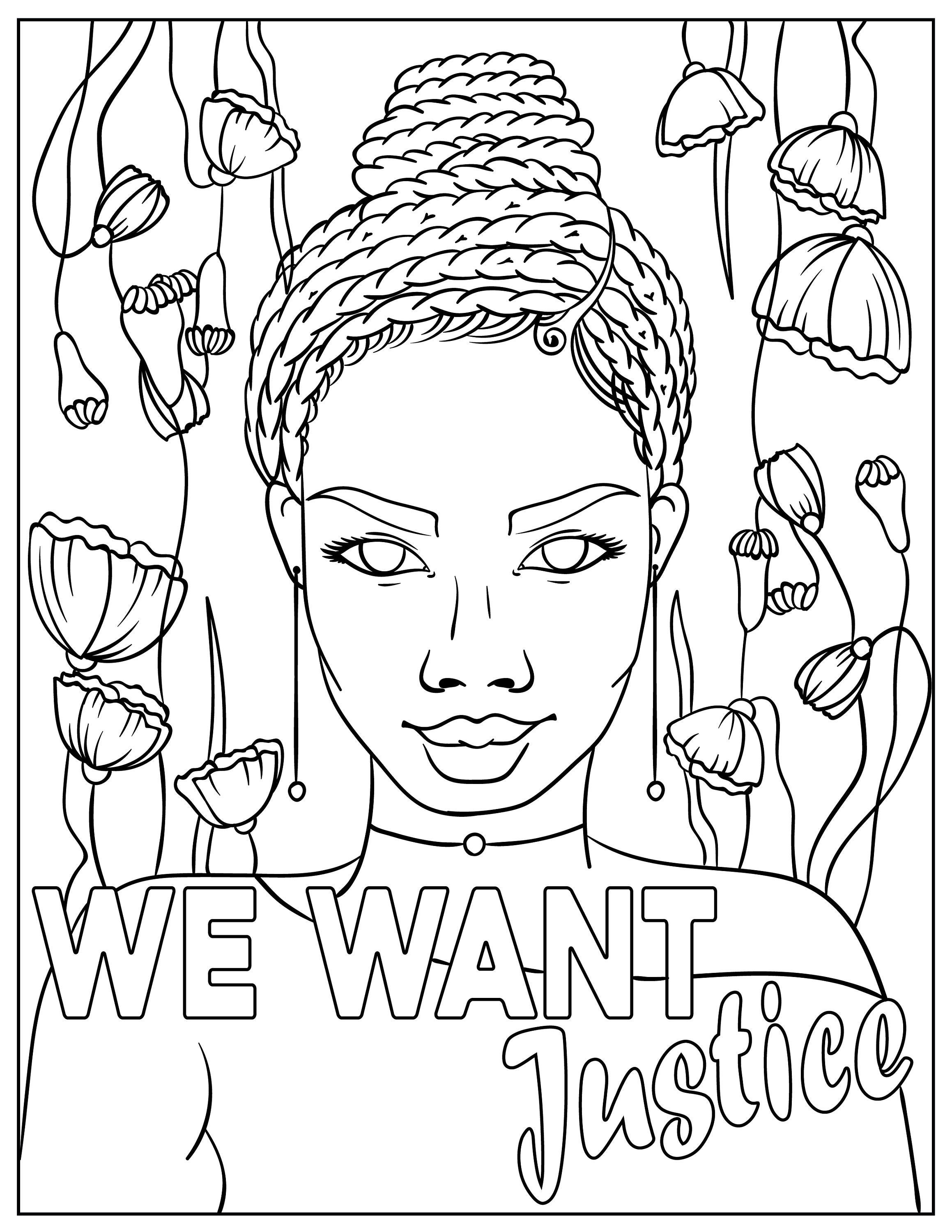 Drawing & Illustration Art & Collectibles Digital Coloring Black Woman ...