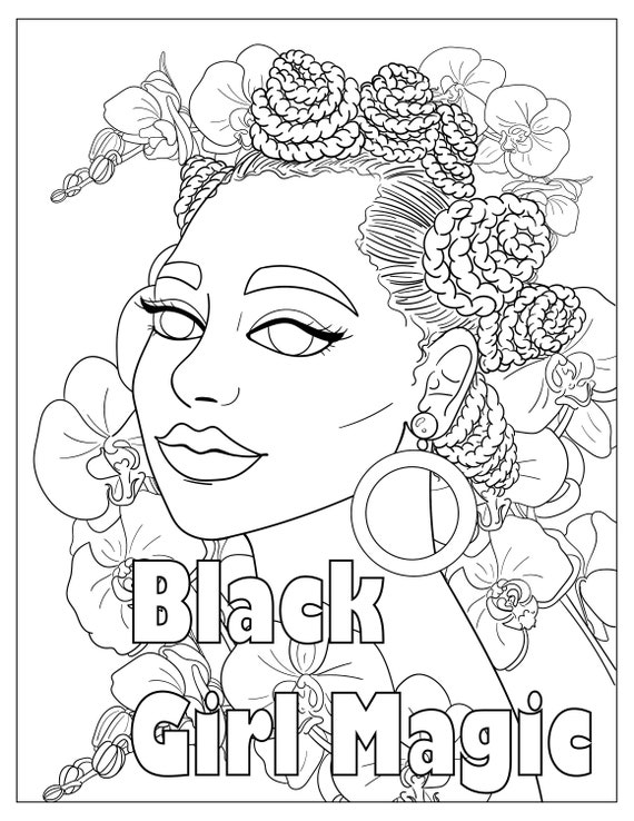 Black Girl Magic Black Woman Coloring Page Printable - Etsy New Zealand