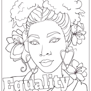 Equality Coloring Page Black Woman Coloring Page Printable - Etsy