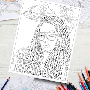 Black Girl Fashion Coloring Book